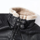 Men Jacket Faux Fur Coats Leather Vintage Men Motorcycle Biker Jacket