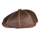 Brown leather cap on a white background, Obroi