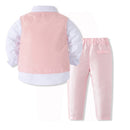 Boys Sets Clothing Shirt Vest Pant Formal Outfit Baby Suits Toddlers Party Bow Tie Children Birthday Elegant Brothers Clothes