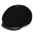 Genuine Leather Hat Beret Warm Cap Winter Men