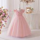 Bridesmaid Dress For Girls Long Tulle Flower Kids Wedding Party Pageant First Communion Ball Gown 3-10 Years