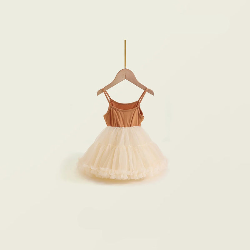 Girls Suspender Mesh Dress Summer Mesh Princess Dress for Small and Medium-sized Children