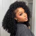 Kinky Curly Half Wig Human Hair Glueless Wig Human Hair Ready to Wear Curly Half Wig