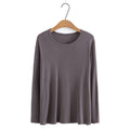 Autumn T-Shirt Women Clothing High Stretch Slim Fit Cotton Tops Basics O-Neck Long Sleeve Solid Tees