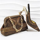 Rhinestone Woman Sandals Shoes And Bags Set Party Shoes And Bag Set For Wedding Dress
