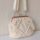 Crochet Crossbody Bag Women Luxury Handmade Knit Shoulder Bag French Purse Evening Clutch