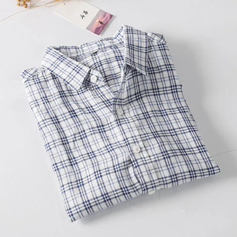 Summer Men's Linen Shirt Simple Plaid Short Sleeve Comfortable And Breathable Classic Shirt Tops