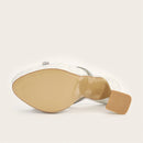 Summer Street Transparent Platform Square Heels Women Slippers Female Shoes