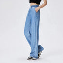 Women Sagging Wide Leg Pants Simple Summer Pants Elastic Waist Pants Trend