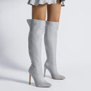 Sexy Women Thigh High Boots Autumn Winter Suede Pointed Toe Stiletto Heels Boots Women Party Dress Over The Knee Boots