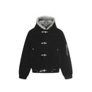 Men's Cotton Coats Hooded Faux Fur Metal Single Breasted Loose Solid Male Winter Jackets