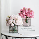 Silk Flowers Peony Artificial Flowers Rose Bouquet Heads Table Flower Arrangement Bride Wedding Home Decoration Flower