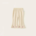 Spring Autumn Children Pants 1-10Y Girls Cotton Cartoon Bell-bottoms Casual Flare Trousers
