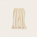 Spring Autumn Children Pants 1-10Y Girls Cotton Cartoon Bell-bottoms Casual Flare Trousers