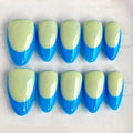 Set of blue and green gradient nails on a white background, Obroi