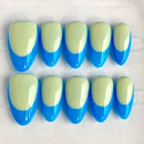 Set of blue and green gradient nails on a white background, Obroi