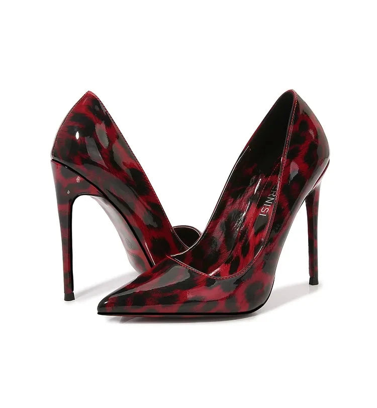 women Pumps Thin high heels Pointed Toe Shallow Slip-On Leopard women's
