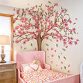 Pink Flower Tree Wall Stickers Home Decoration Removable Wallpaper Kids Room Girl Bedroom Wall Art Mural Decal