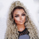 Ombre Lace Front Wigs Hair For Women Brown Roots Wigs Long Curly Wig
