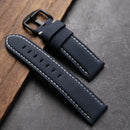 Carbon Fiber Grain Leather Watchband 20 22 24MM Cark Blue Vintage Men's Bracelet For Soft Men's Bracelet