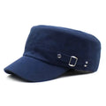 Washed Cotton Army Cap – Adjustable Flat Top Visor Hat