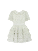 Women's Floral Mini Dress Party Club Elegant Vintage Kawaii Peter Pan Collar Short Sleeve A-line Dresses Summer