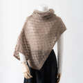 Cashmere Knitted Women's Shawl Hollow Design Simple Warm Long Turtleneck Shawl.