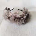 garland bridal mesh headband girls curled flower core flower headband performance hair accessories