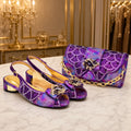 Women Italian Shoes and Bags Set with Rhinestone Shoe and Bag Set