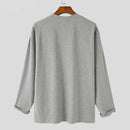 Men Loose All-match Solid O-Neck Handsome Male Long Sleeve T-shirts