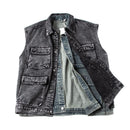 Denim Vest Men Spring Autumn Retro Waistcoat Casual Lapel Top Couple  Vest Jacket