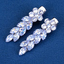 Silver Sparkling Zirconia Hair Clips Leaf Petal Alloy Hair Clip For Women Opening Ceremony Headpiece Hair Accessories