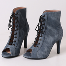 Women's Party Denim Cloth Boots Women High Heels Footwear Woman heels shoes