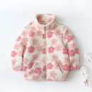 Girl coat jacket shake granular velvet collar jacket and lovely jacket is suitable for 0-5 year old child