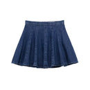 Obroi Blue denim skirt on a white background chic women