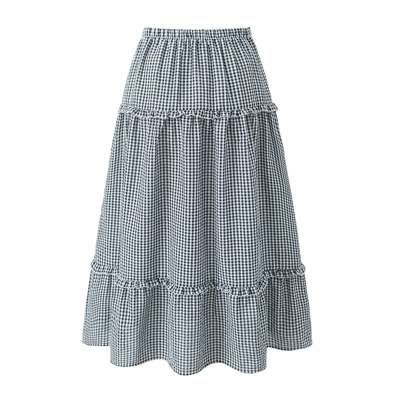 Holiday White Drawstring Low Waist Midi Skirt Women Side Zipper Ruched Swing Skirts Boho