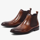Men Chelsea Boots Genuine Leather Leisure High-Top Men Shoes Retro Men Ankle Boots