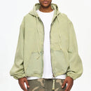 Hooded Denim Jacket Streetwear Lapel Windbreaker Autumn Jeans Coat Oversized