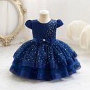 Sparkling Baby Girls Princess Dress Striped Summer Christmas Wedding 6M-4 Years