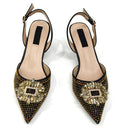 Italian Inspired Rhinestone HAND CRAFTED UPPER Pointed Toe Women High Heels Shoes and Bag Set