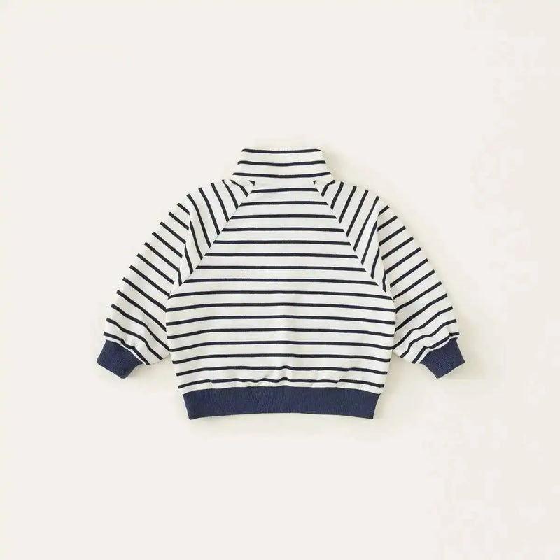 Spring Autumn Children Sweatshirts 1-10Y Boys Cotton Striped Letter Casual Pullover Tops