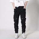 Cargo Pants Men Tactical Multi Pockets Trousers Spring Hip Hop Streetwear Pants Black
