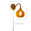Wall Sconce with Switch Brass Wall Light Glass Globe Wall Lamp