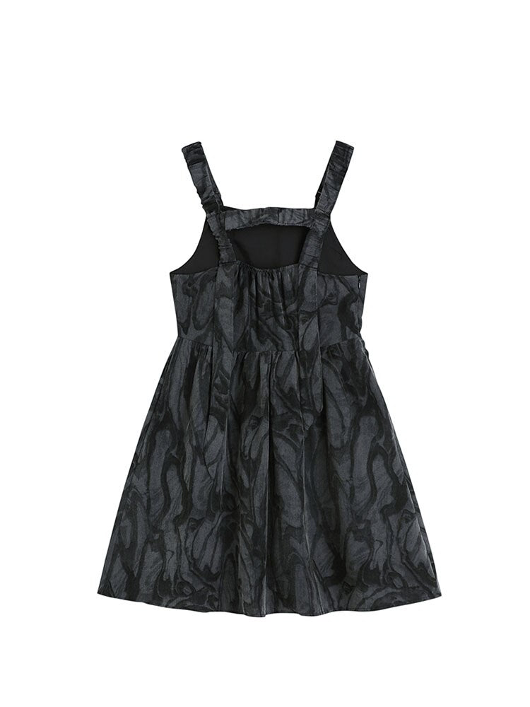Women's Dresses Two-Piece Set Gothic Short Sleeve T-Shirts Tops Female Elegant Vintage Chic Suspender Dress Summer