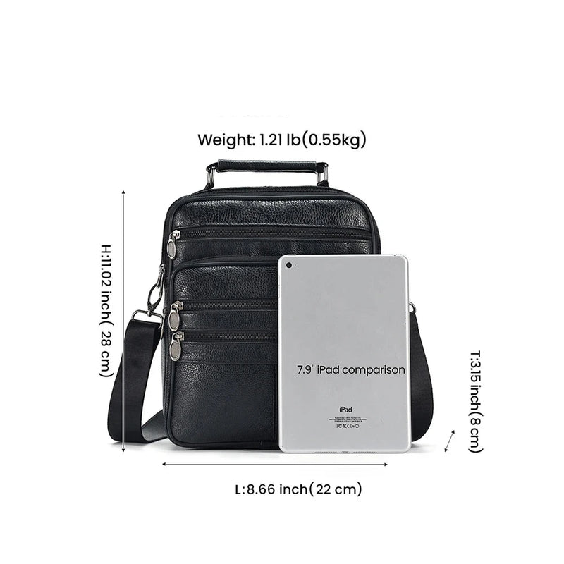 Genuine Leather Men's Crossbody Bag Chest Bags for Male Casual Shoulder Bag