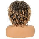 Curly Wigs for Women Short Afro Kinky Curly Wigs with Bangs Synthetic Heat Resistant Hair Replacement Wig with Wig Caps