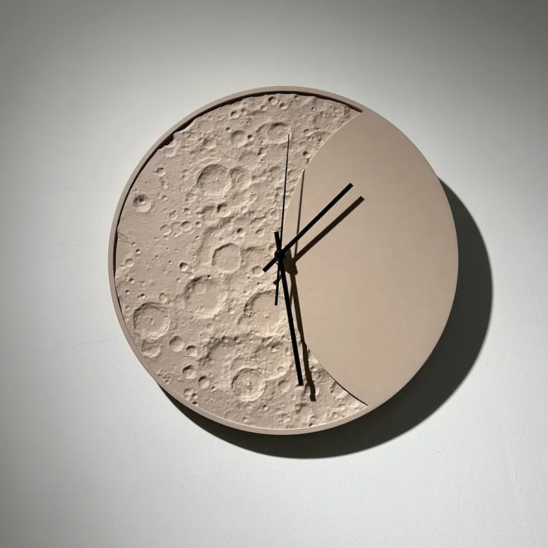 wall clock lunar surface creative modern simple silent no punching living room study