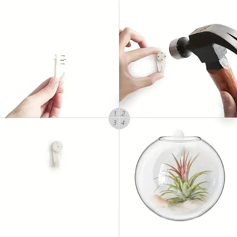 Hydroponic Glass Vase Wall Hanging Fish Tank Aquarium Container Flower Planter Potted