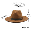 Men Fedora Warm Jazz Hat cap Felt Women Fedora Hats with Pearls Belt Vintage Trilby Caps