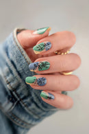 24Pcs/Set New Oval Press on Nails Patch Wearable Nail Tips Cute Cartoon Acrylic Nails Full Coverage False Nails Art